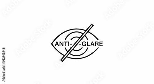 Stylized eye icon with text indicating visual protection