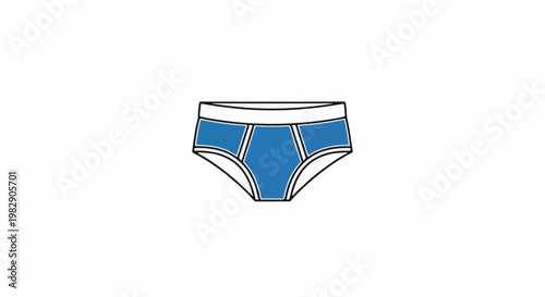 Stylized illustration of blue undergarments on a white background