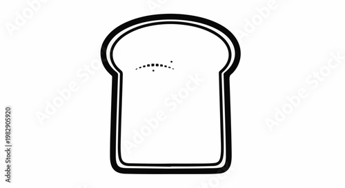 A simplified black and white outline of a slice of bread
