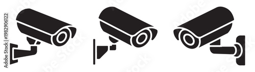 Isometric surveillance cameras icons for security and monitoring, cctv equipment set.