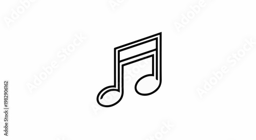 A simple black and white outline of two musical notes