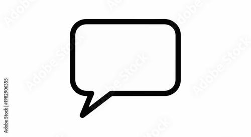 A black outline of a speech bubble on a white background