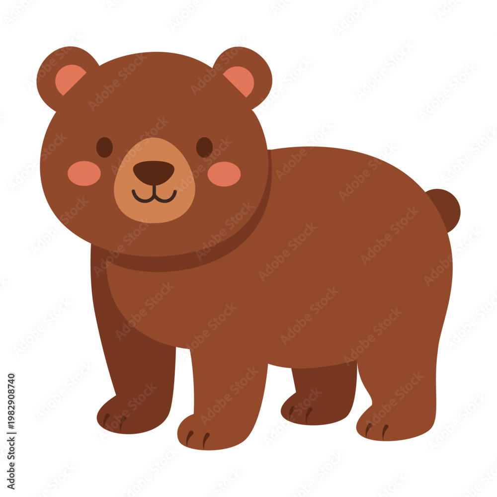 Fototapeta premium Vector graphic icon for Brown bear