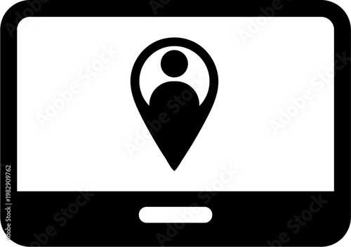A smartphone displays a location icon