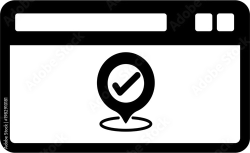 Browser window displays location icon