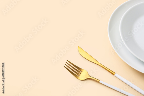 Table setting with golden c...