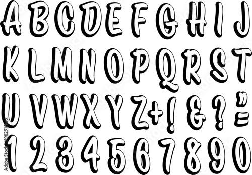 Black and white capital letters