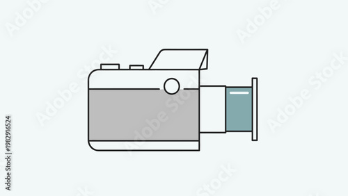 Side view of professional dslr camera illustration