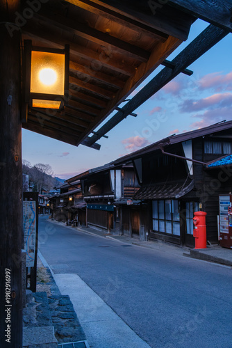 奈良井宿の夕暮れ