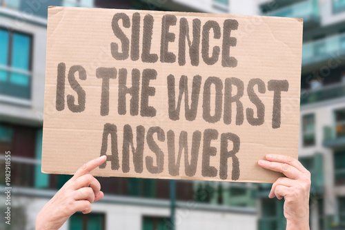 Valokuva "Silence Is The Worst Answer" Receiving no reply at all is often harder to process than receiving a definitive no