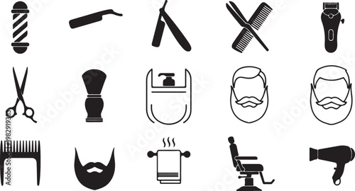 Collection of Male Hairstyles and Beard Styles.