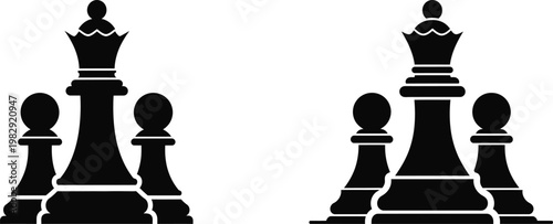 The chess icon silhouette on white background