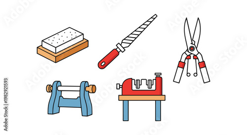 Hedge Shear Sharpener Line art creative abstract illustration