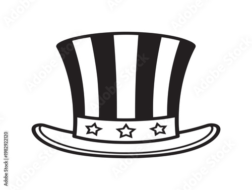Vintage uncle sam hat illustration a symbol of american patriotism and historical significance