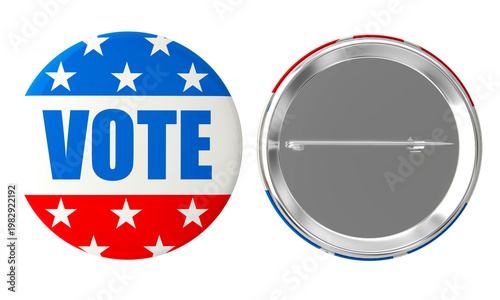 Bild auf Leinwand Vote button badge 3d transparent background