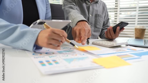 Business team working and update tasks with milestones progress planning and professional investor working new start up project in the office.