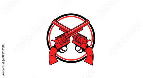 Crossed Revolver Pistols Emblem