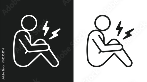 Emotional distress icon a person suffering from heartbreak and intense emotional pain