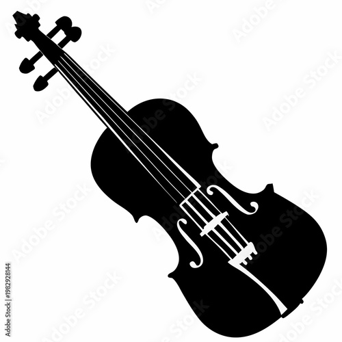 violin silhouette illustration for music instrument classical performance and sound design
