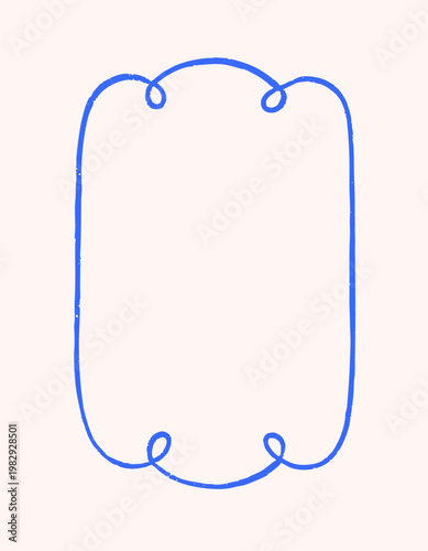 Line frame, hand-drawn doodle border decoration, card background. Scribble sk...