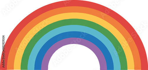Colorful Rainbow Arc Illustration on White Background