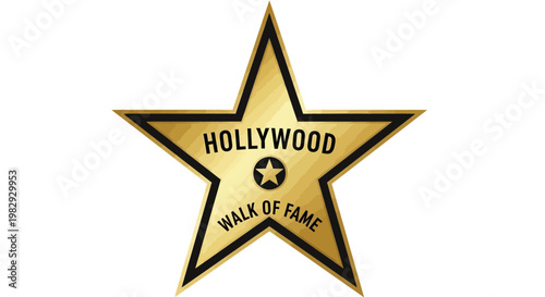 Golden Star Illustration Celebrating Fame and Cinema Success