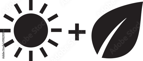 Symbolic representation of solar energy and photosynthesis process