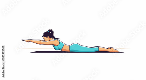 Woman doing a yoga pose on a mat with arms extended forward