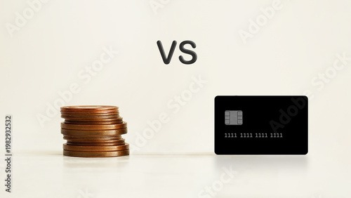 Cash vs card budgeting concept, personal finance management, comparing payment methods, money control, expense tracking, financial planning, saving strategy, consumer behavior and spending habits