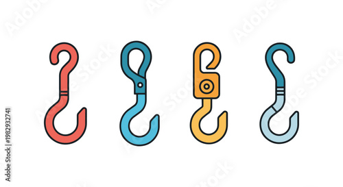 Hook and Eye Line art vector abstract minimal modern illustration