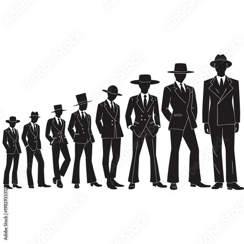 Business Team Silhouette Arrow Growth Vector