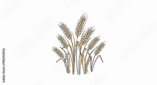 A bunch of wheat stalks with their characteristic awns and grain heads