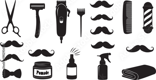 Collection of Male Hairstyles and Beard Styles.