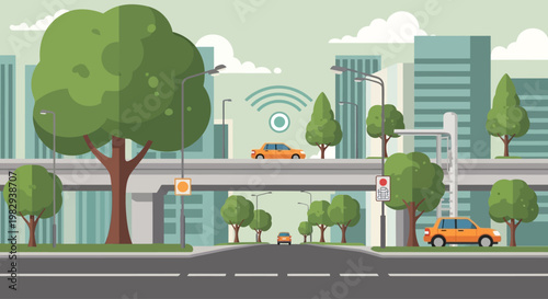 Smart City Transportation: Autonomous Car on Elevated Road with Wi-Fi Signal