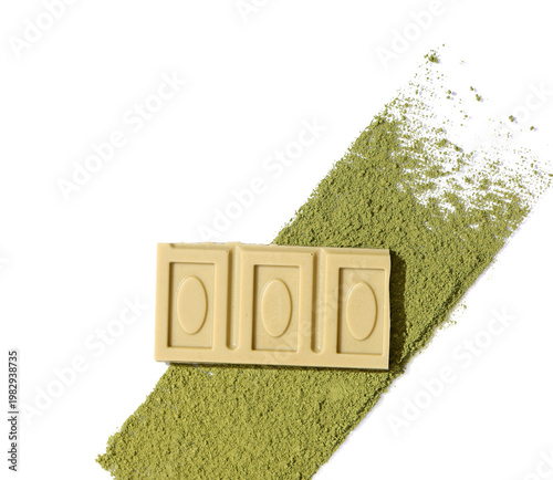 White chocolate bar with gr...