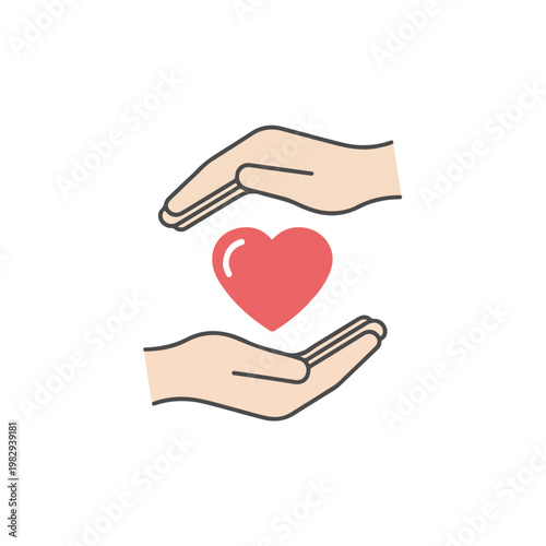 Hands Surrounding Heart Symbol