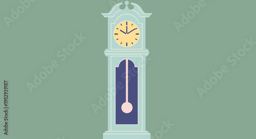 Vintage Grandfather Clock, Antique Timepiece, Classic Floor Clock with Pendulum, Retro Decor