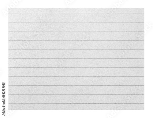 Isolated cut out piece of blank ruled paper memo note with lines and copy space for text, transparent png background design element