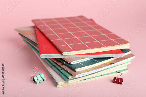 Stack of different notebook...