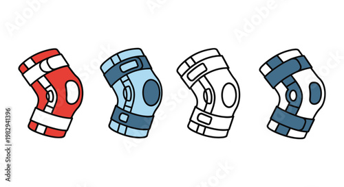 Knee Brace Line art vector simple minimal shapes illustration