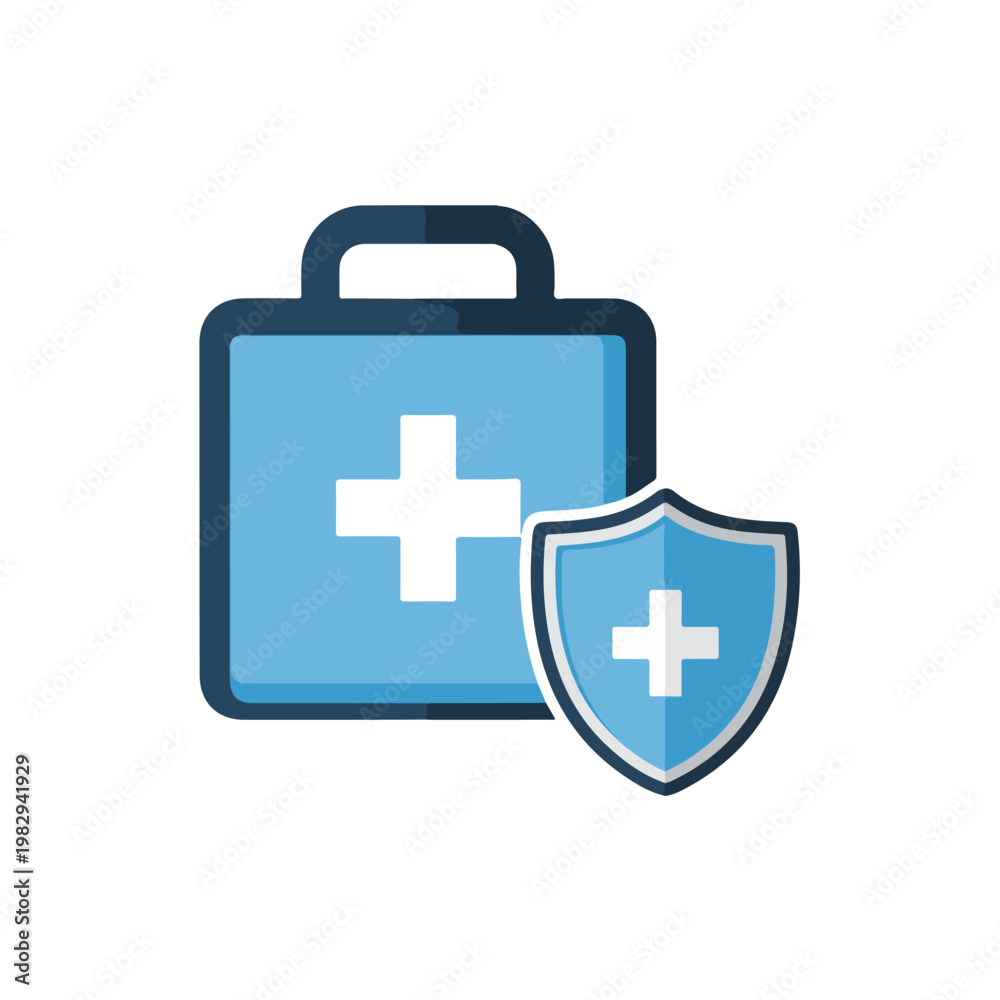 Fototapeta premium First Aid Kit with Shield