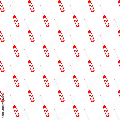 Red medical thermometers pattern isolated on a transparent background