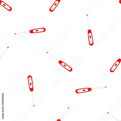 Digital thermometers scattered on a transparent background
