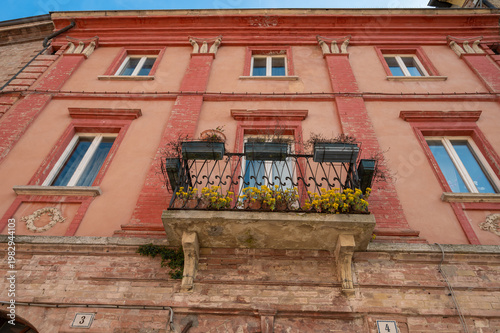 Italy, 10 April 2026: Medieval village Verucchio with Rocca Malatestiana on hilltop, Valmarecchia landscape Rimini Emilia Romagna, historic borgo architecture, scenic view