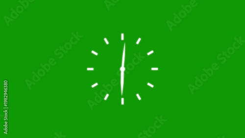 Glowing Fast wall clock icon animation. clock icon with moving arrows in 12 hour loop 4K. stop watch icon animation.