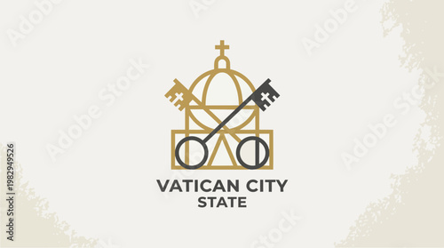 Vatican City State Emblem Logo.