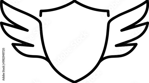 Winged shield emblem with wings.