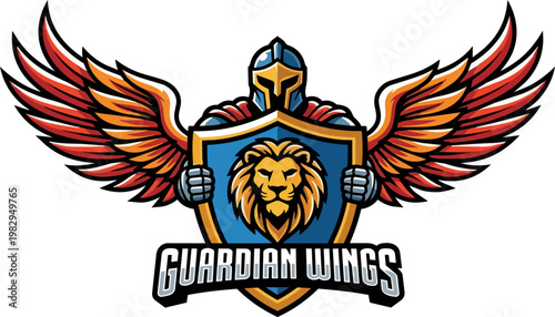 Guardian Wings emblem logo featuring shield lion crest.