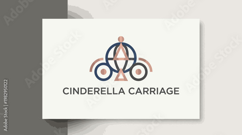 Cinderella carriage logo emblem design.