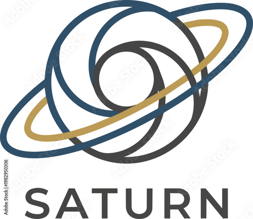 Saturn planet with rings artwork.